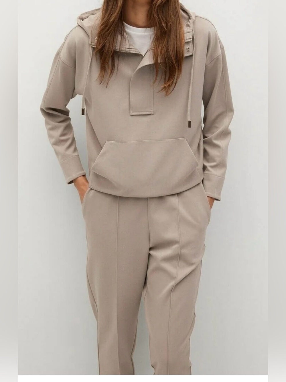 Mango Tracksuit Cotton Jogger-Style Trousers and Hoddie Set - Size Small